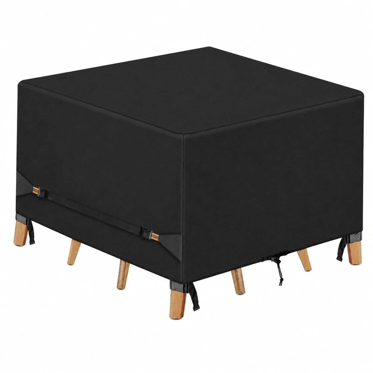Wasserdichte 900D Gartentisch-Abdeckung mit Belüftung für Terrassenmöbel, 135x135x74 cm, Anti-UV und Windbeständig