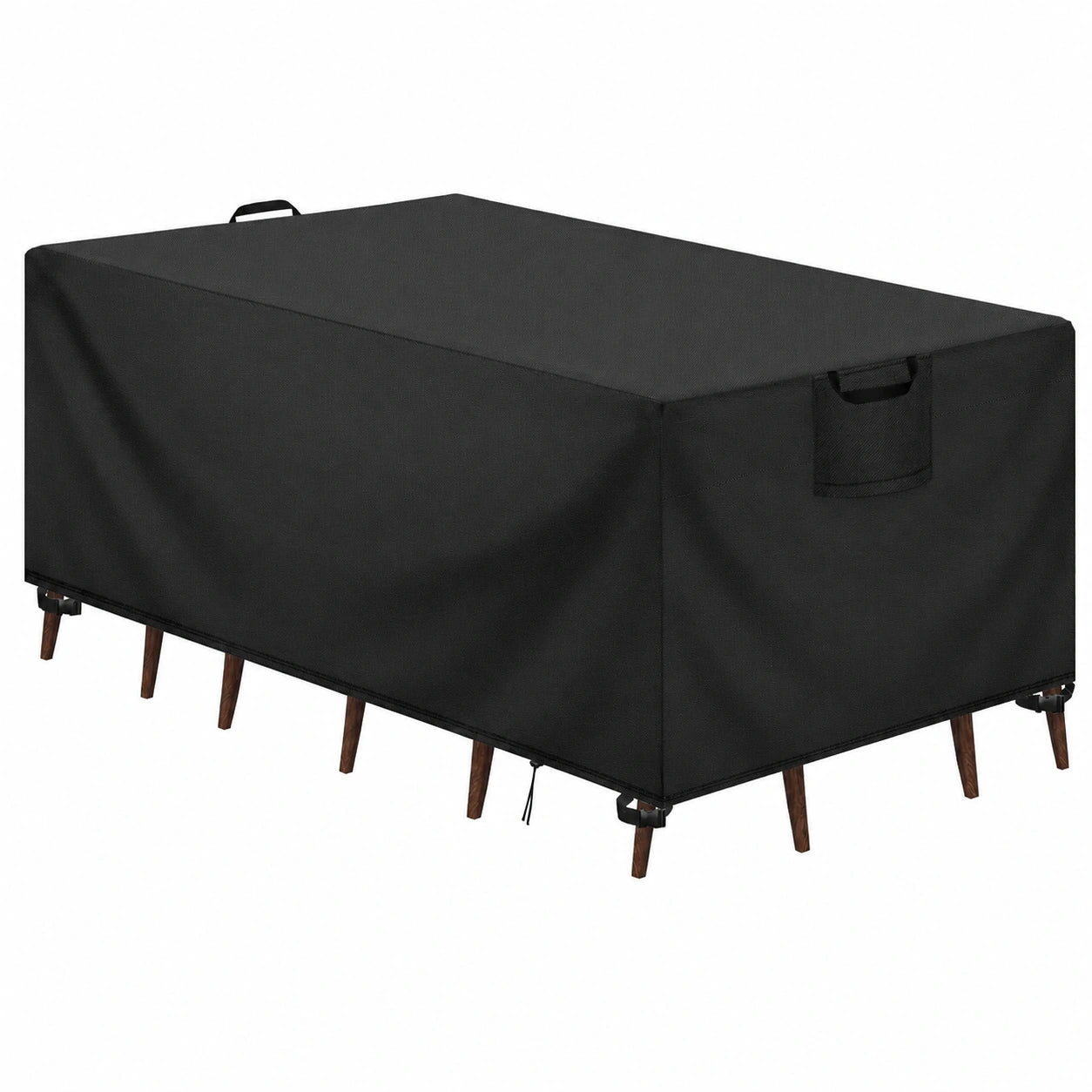 Wasserdichte Abdeckung für Gartenmöbel, Anti-UV Schutzhülle 420D Oxford, Winterfest und Staubdicht, für Terrassenmöbel, Schwarz 210x110x74cm