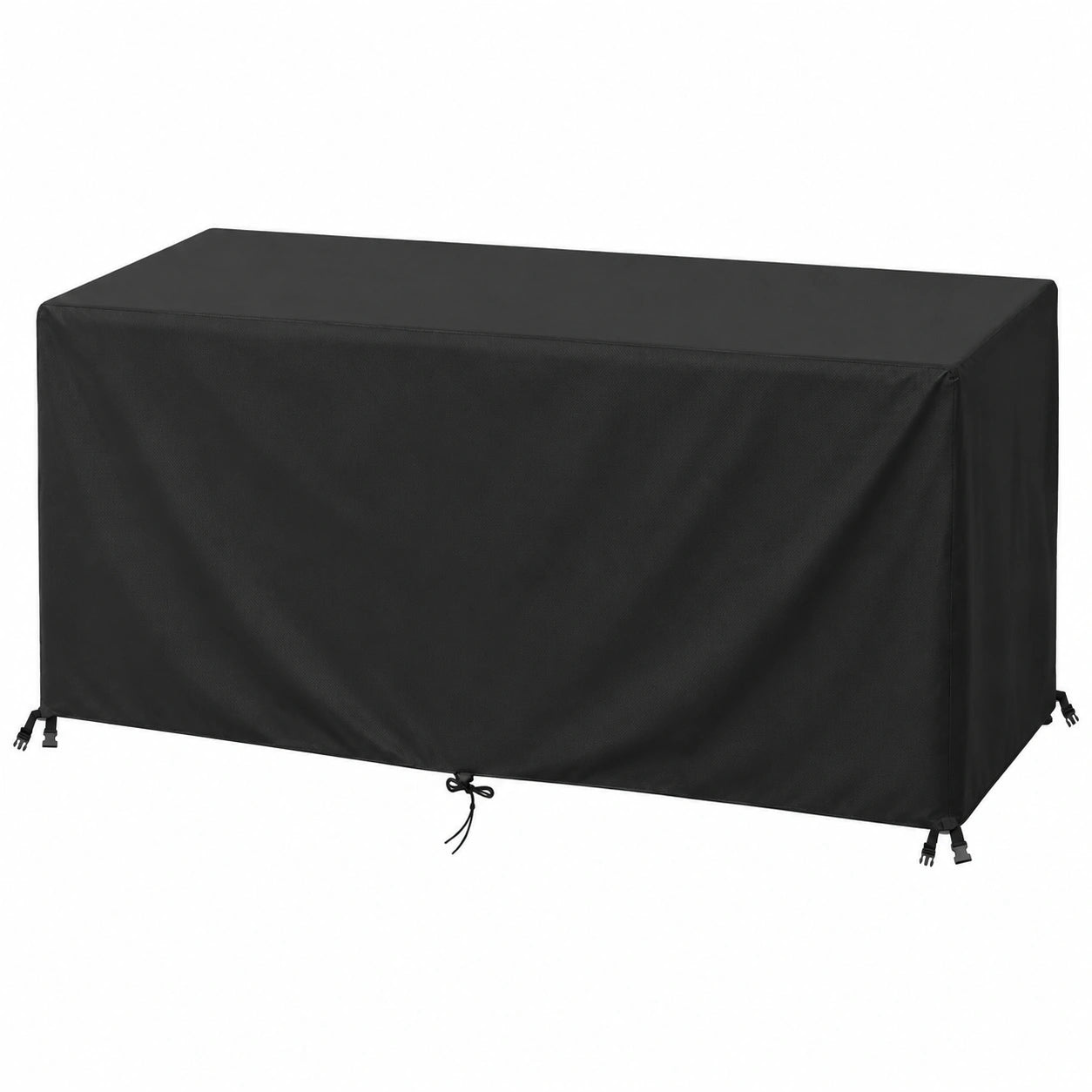 Wasserdichte Abdeckung für Gartenmöbel 200x130x80cm, Rechteckig, UV-Schutz, Schwarz, 1783D Oxford-Gewebe