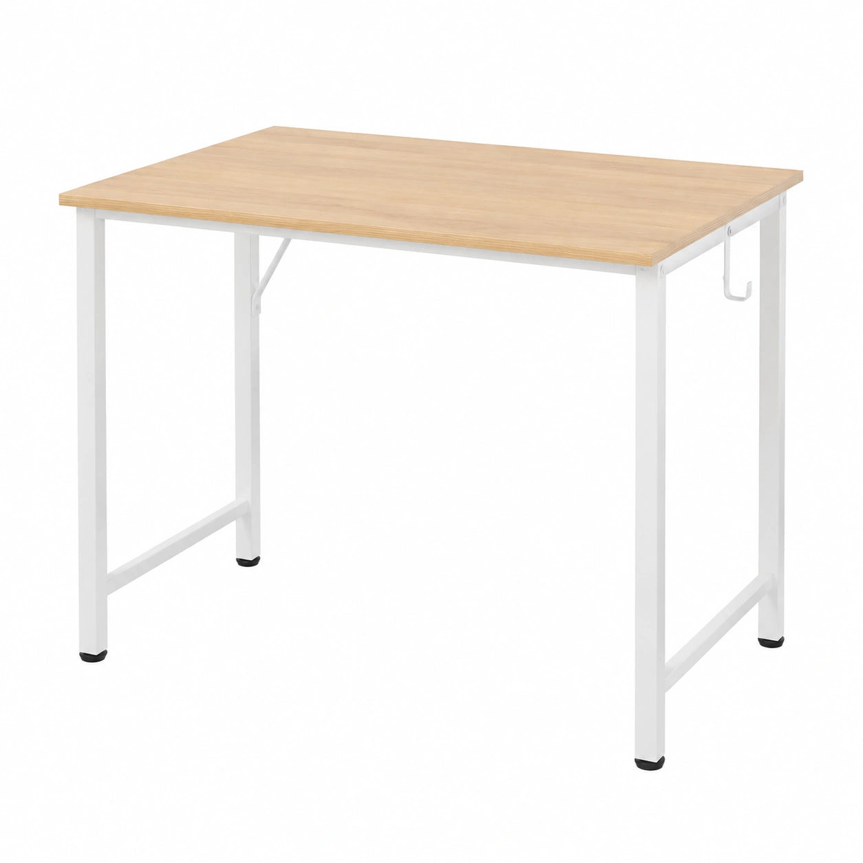 Ergonomischer Computertisch mit höhenverstellbarem Monitorständer, 80x40x75cm, stabiler Holztisch für Büro und Zuhause