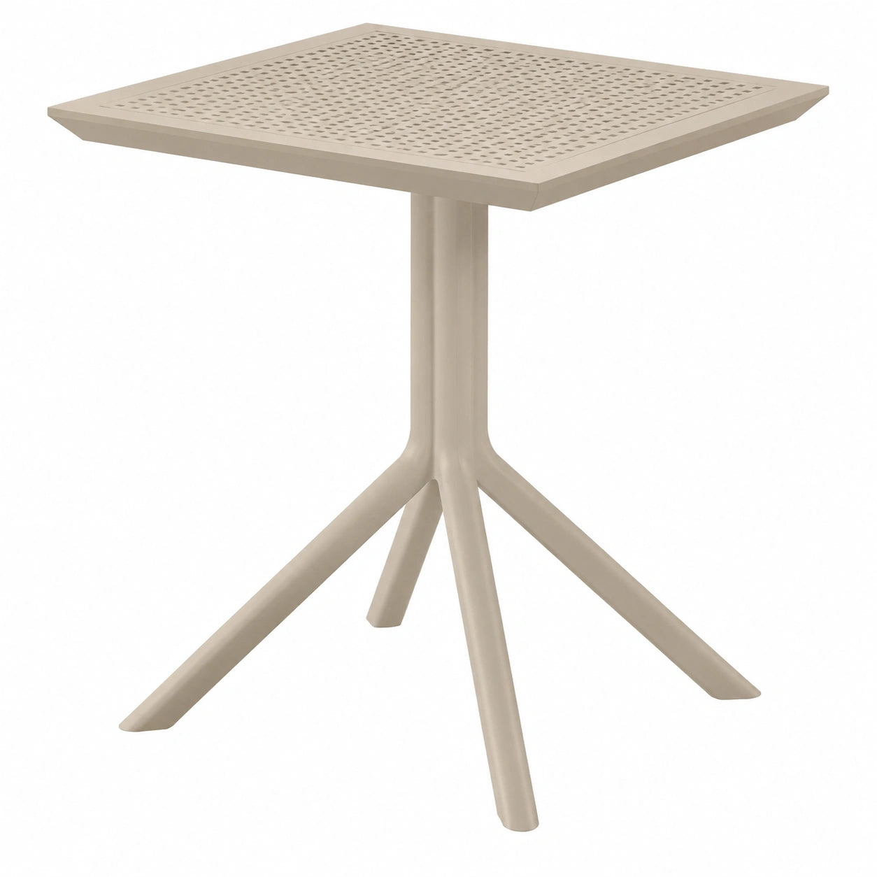 Wetterfester Gartentisch Sky 80 x 80 cm aus Polypropylen in Taupe