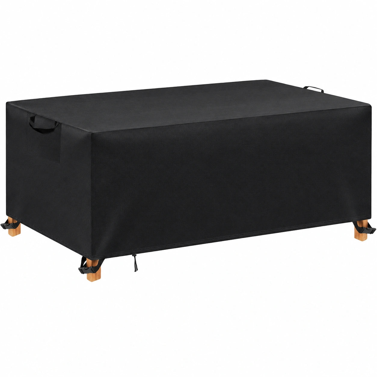 Wasserdichte Abdeckplane für Gartenmöbel aus 420D Oxford-Gewebe, UV- und winddicht, schwarz, 200x100x75 cm