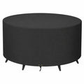 Wasserdichte runde Gartenmöbelabdeckung 163x70cm, robust und langlebig, schwarz