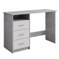 Moderner Bürotisch ADRIA in Betonoptik mit Schubladen, Weiß, 120x76x50 cm
