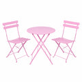ALBATROS 3-teiliges Bistro-Set Rosa – Klappstühle und Tisch aus Metall – Perfekt für Balkon oder Garten im modernen Stil