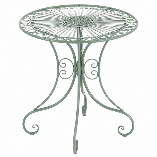 Jugendstil Eisentisch Hari I Dekorativer Gartentisch I Antik-Grün
