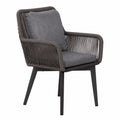 Hochwertige Marbella Gartensessel 2er-Set aus Aluminium und Seilgeflecht in Grau