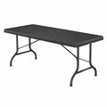 KESSER® Klappbarer Campingtisch 183x76cm, Rattanoptik, für 6 Personen, Anthrazit