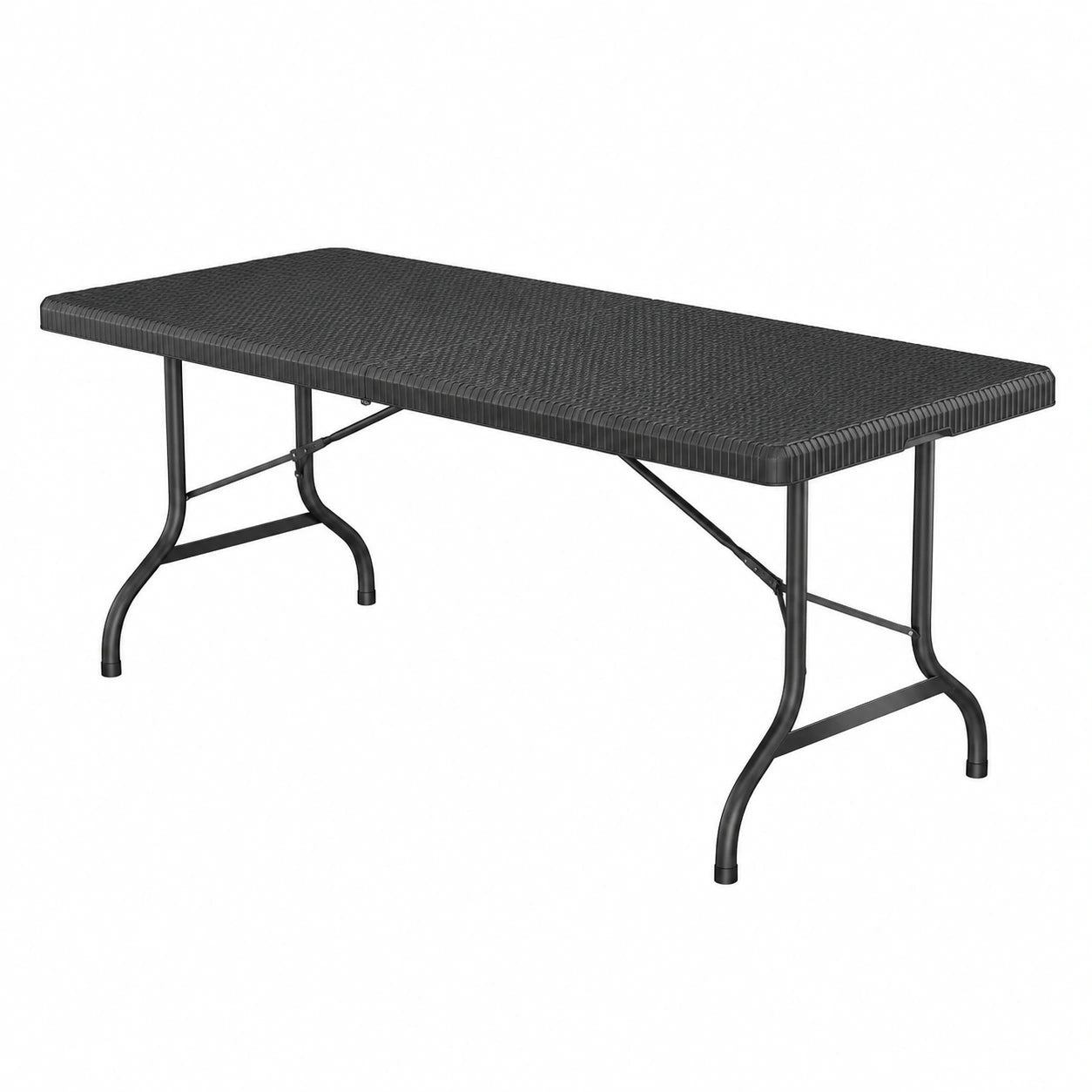 KESSER® Klappbarer Campingtisch 183x76cm, Rattanoptik, für 6 Personen, Anthrazit