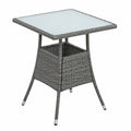Polyrattan Balkontisch in Anthrazit-Grau, 60x60 cm – Terrassen & Gartenmöbel