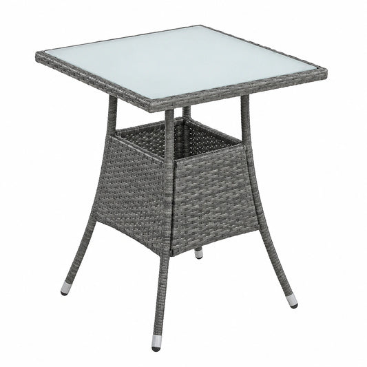 Polyrattan Balkontisch in Anthrazit-Grau, 60x60 cm – Terrassen & Gartenmöbel