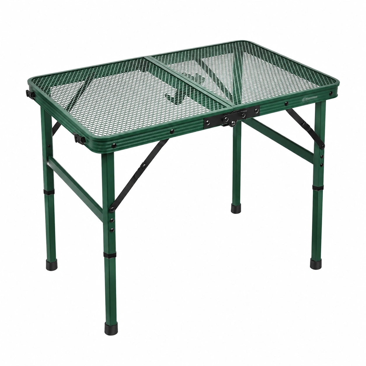 E EASTSTORM Klapptisch für Camping und Grillen, Höhenverstellbar, Leicht und Kompakt, Metallgitter, 60x40 cm, Grün